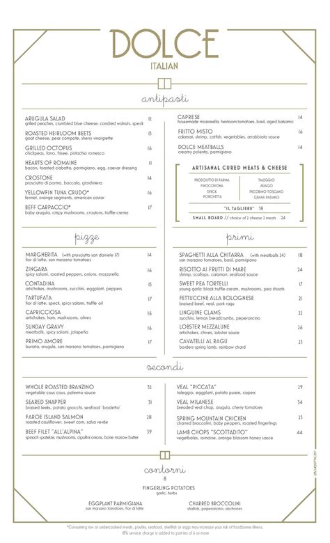 dolci cafe italiano menu.